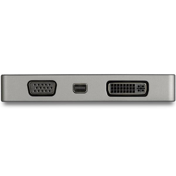 USB C Multiport Video Adapter in Space Gray, offering 4-in-1 video outputs and 95W Power Delivery for seamless connectivity.