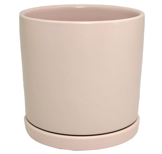 Vase /Planter - Ceramic Pot in Blush Pink with Drainage Hole