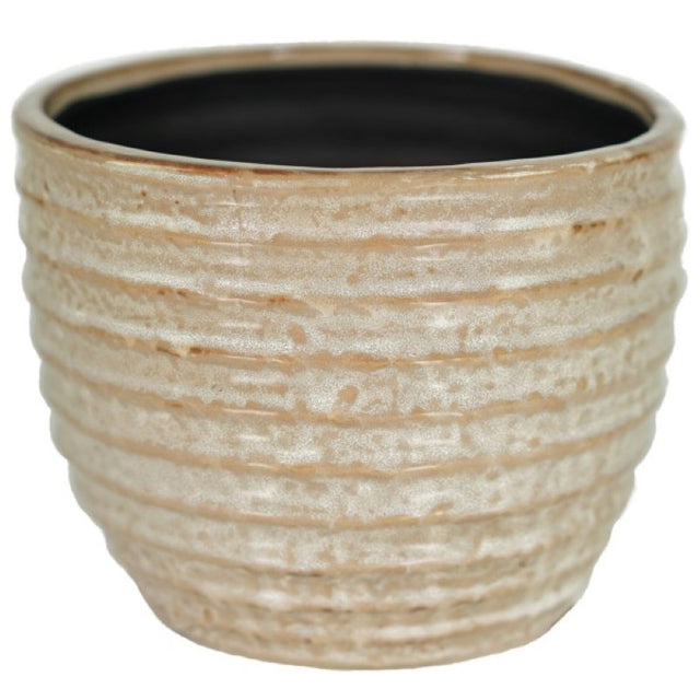Ceramic round pot D16xH12.5cm, versatile planter for indoor plants, sleek design fits various decor styles.