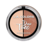 LA Colors Duo Tone Eyeshadow - Glow features 16 shades in matte and shimmer finishes, ideal for versatile eye looks.