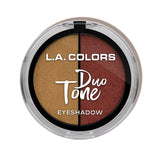 LA Colors Duo Tone Eyeshadow - Renaissance palette featuring 16 vibrant duo tones, mirror, and applicator for versatile eye looks.