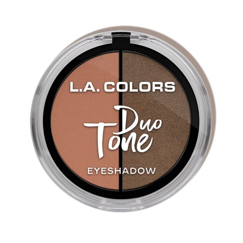 LA Colors Duo Tone Eyeshadow - Bombshell features 16 blendable shades with matte and shimmer finishes, plus a mirror and applicator.