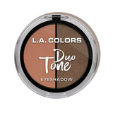 LA Colors Duo Tone Eyeshadow - Bombshell features 16 blendable shades with matte and shimmer finishes, plus a mirror and applicator.