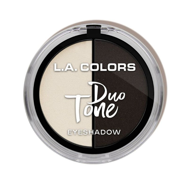 LA Colors Duo Tone Eyeshadow - Eclipse features 16 vibrant duo-tone shades with a mirror and applicator for versatile eye makeup.