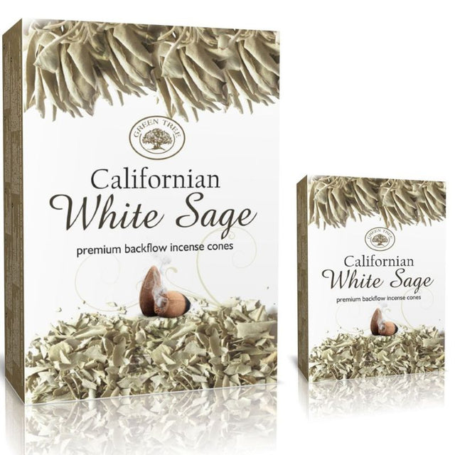 Backflow incense cones with calming white sage aroma, ideal for meditation and creating a serene atmosphere.