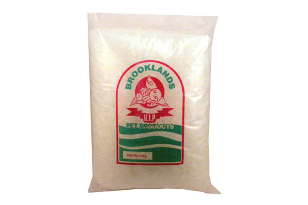 Brooklands Wunder Filter Wool - 45g for clear aquarium water, captures impurities and debris, easy weekly replacement.