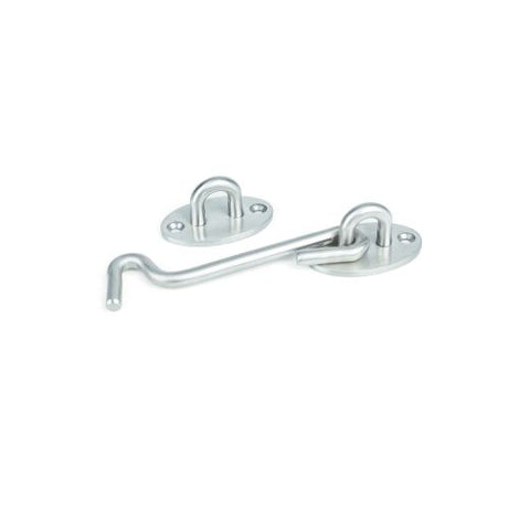150mm marine-grade cabin hook in brushed 316 stainless steel for securing doors and hatches on boats.