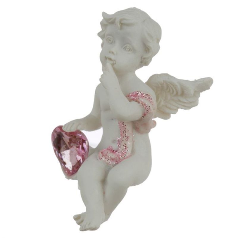 Set of 12 assorted resin cherub figurines, each 7cm tall, embodying love and serenity for home decor or gifts.