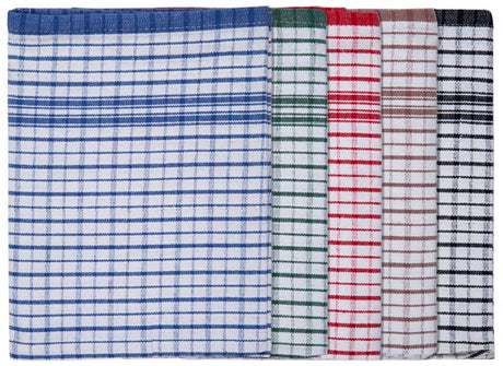 Bright red Country Home Dobby Tea Towel, 100% cotton, 59x88cm, absorbent and durable with rustic dobby weave pattern.