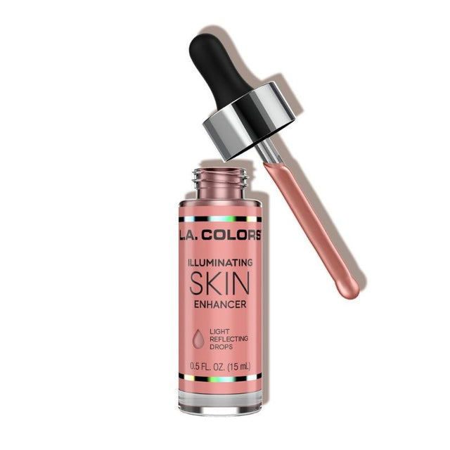 LA Colors Illuminating Skin Enhancer - Aura, a creamy liquid formula for a radiant glow, ideal for mixing or highlighting.