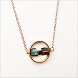 Elegant Circle Paua Nuggets Necklace with natural shell pieces, perfect for layering and any occasion, 61cm long.