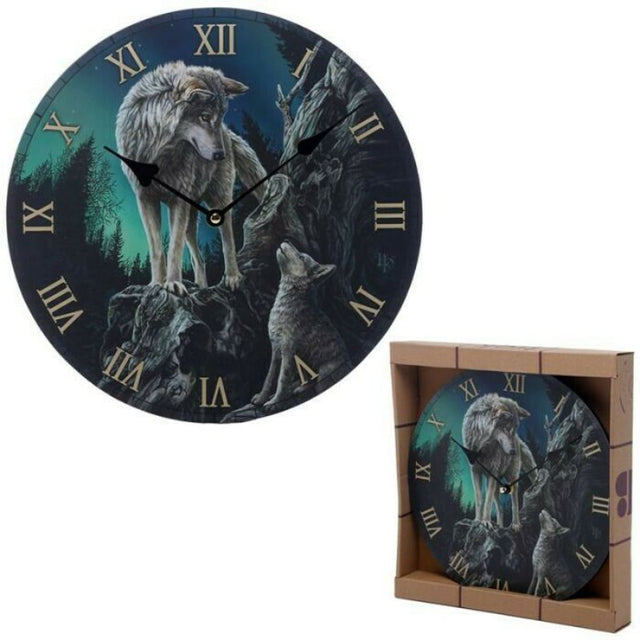 A beautifully designed wall clock featuring Lisa Parker's mystical artwork, perfect for home decor and inspiration.