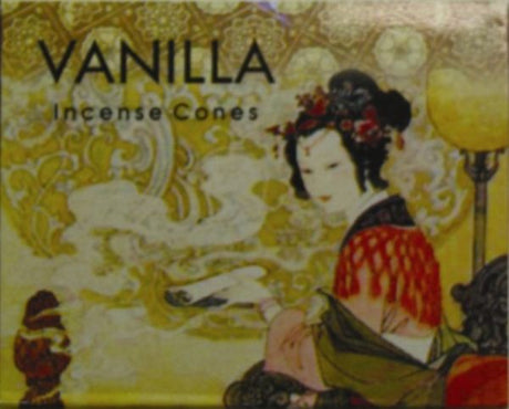 Box of 12 Kamini Vanilla Cones, perfect for desserts with a crispy texture and delightful vanilla flavor.