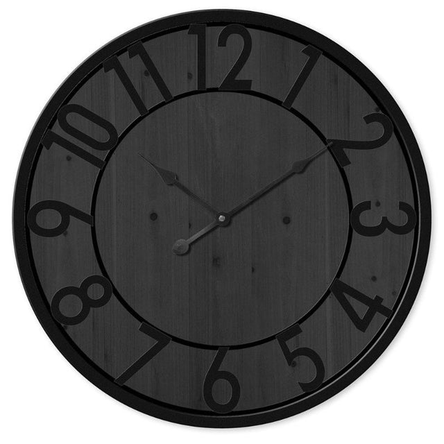 Vintage industrial wall clock in iron, H55 x W55cm, featuring large numbers for easy timekeeping and stylish design.