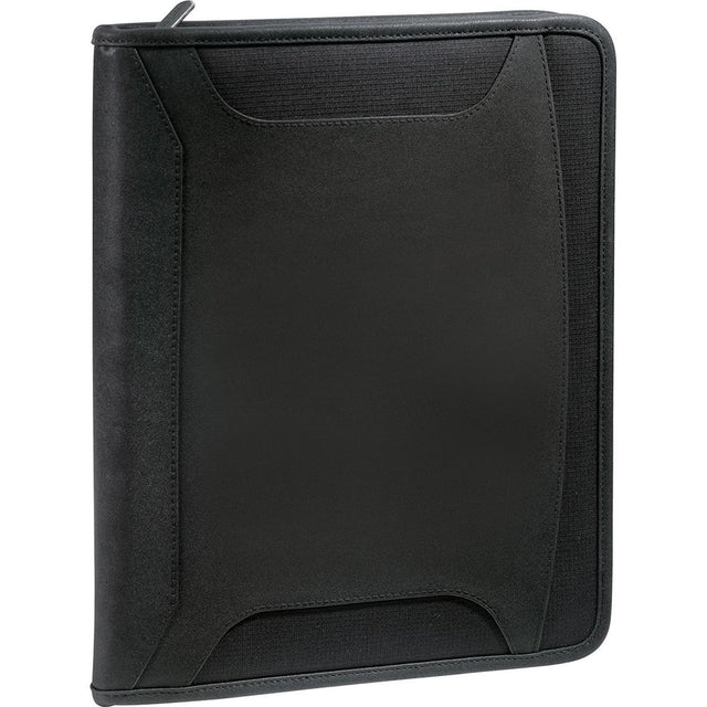 Case Logic Conversion Zippered Tech Journal with iPad holder, USB port, and multiple card/pad slots for modern organization.
