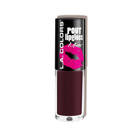 LA Colors Pout Matte Lipgloss in Kiss & Tell offers vibrant, long-lasting color with a smooth matte finish for perfect lips.