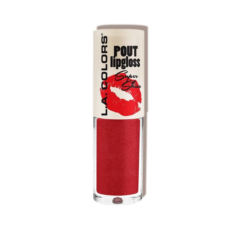 Vibrant LA Colors Pout Shiny Lipgloss in Hot Lips, featuring a glossy finish and moisturizing shimmer for luscious lips.