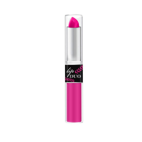 LA Colors Lip Duo Frenzy in Pink features a rich lipstick and glossy topcoat for a glamorous, hydrating pout.