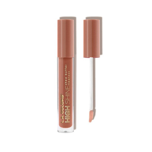 LA Colors High Shine Lipgloss in Dollface with intense color, glossy finish, shea butter, and vanilla scent for soft, beautiful lips.