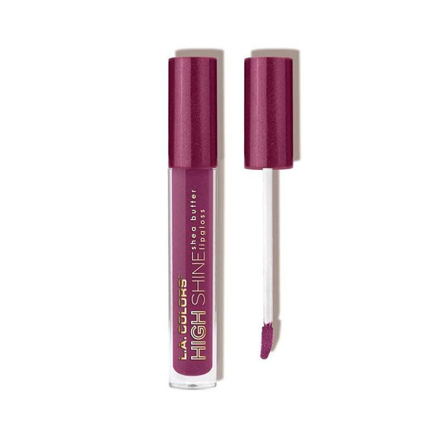 LA Colors High Shine Lipgloss Mingle showcases vibrant color and shine, enriched with shea butter and vitamin E for soft, hydrated lips.