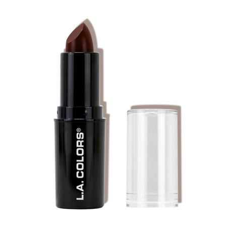 LA Colors Pout Chaser Lipstick in Rum Raisin, a rich, creamy shade for vibrant, hydrated lips with satin finish.