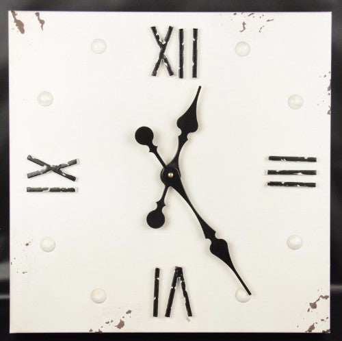 Large Square Taylor Clock with a minimalist design, featuring a clear face for easy readability in contemporary decor.