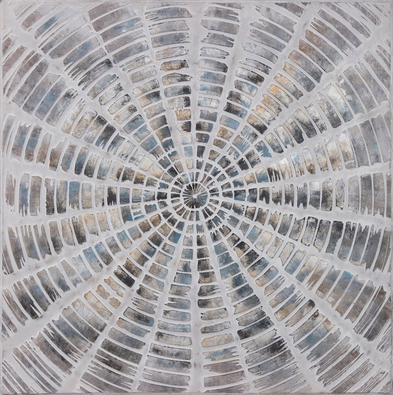 Hand-painted white canvas artwork stretched on wood, ready to hang, perfect for enhancing home decor.