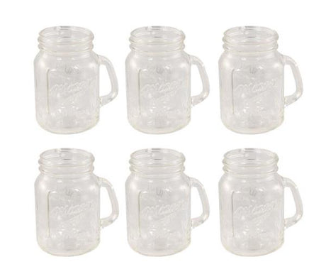 Set of 6 double shot mini mugs made of glass, perfect for serving coffee, tea, or cocktails with rustic charm.