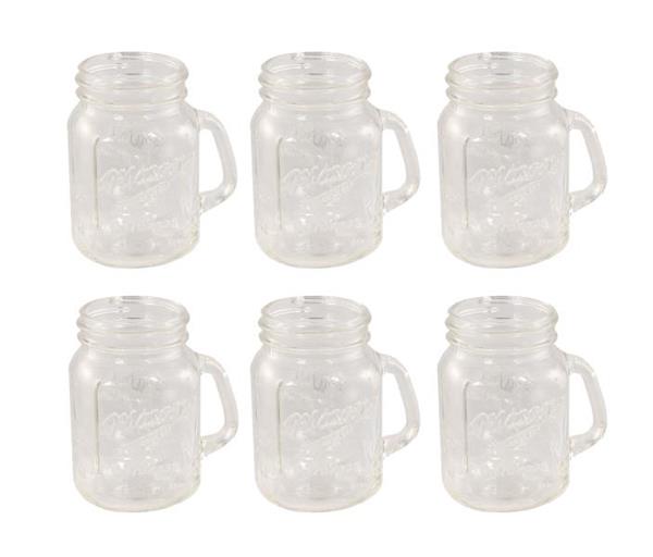 Set of 6 double shot mini mugs made of glass, perfect for serving coffee, tea, or cocktails with rustic charm.