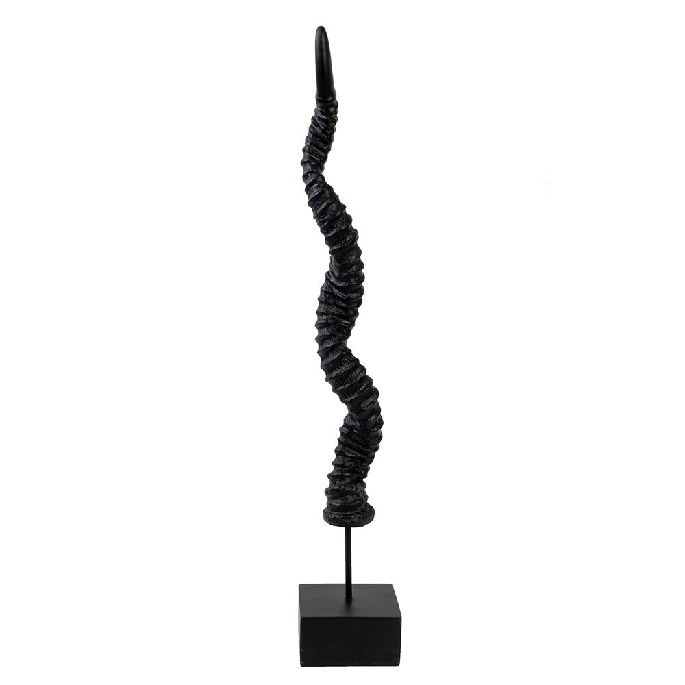 Ornament - ANTELOPE HORN ON BASE Black (570 x 99MM)