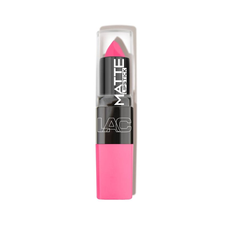 LA Colors Matte Lipstick in Charmed offers a vibrant matte finish that hydrates lips for all-day comfort and glamour.