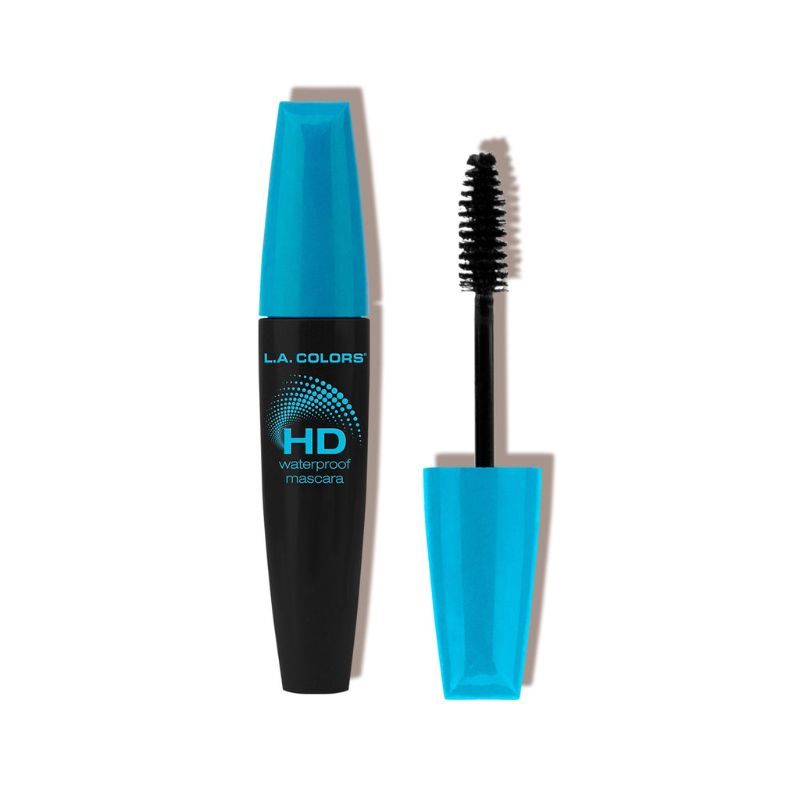 Close-up of HD Waterproof Mascara tube, showcasing its sleek design and promise of long-lasting, clump-free lash enhancement.