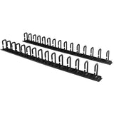 Vertical cable organizer with 30 D-ring hooks, efficient for tidy IT rack management, supports 19-inch racks without using space.