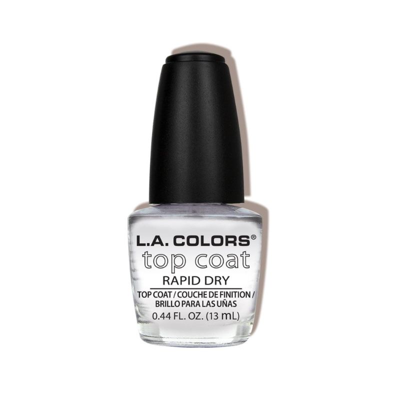 LA Colors Nail Treatment Top Coat enhances durability and shine, providing a professional finish for healthy, glossy nails.