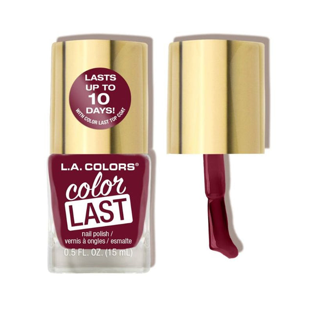 LA Colors Color Last Nail Polish in 'Knowledge' offers vibrant color and a durable, chip-resistant finish for up to 10 days.