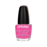 Vibrant LA Colors Pumpkin Pink nail polish offers a glossy, long-lasting finish for playful and stylish nails.