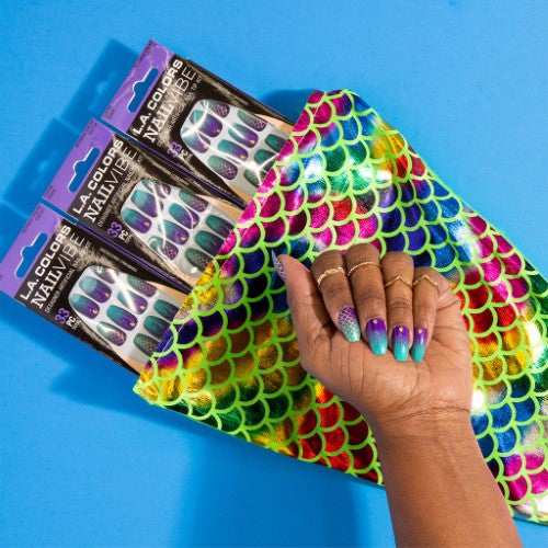 Artificial Nail Tip Kit - LA Colors Frill Nail Vibe Mermaid Dream (33pc)