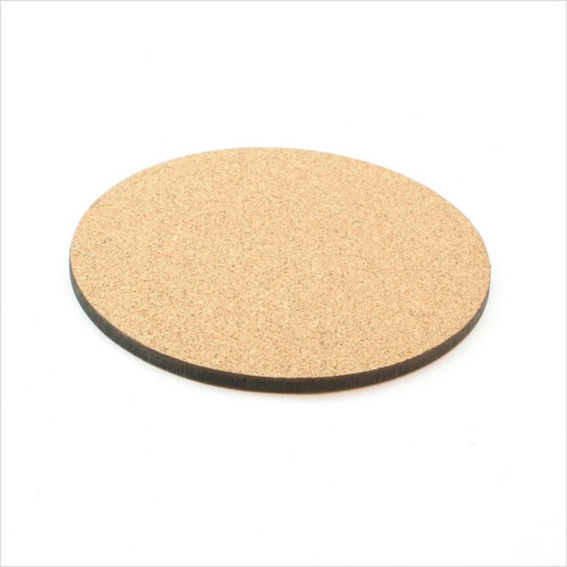 Single Retro Koru coaster, 10cm, features a vibrant printed pattern on 4mm MDF with a non-slip cork base for stylish drink protection.