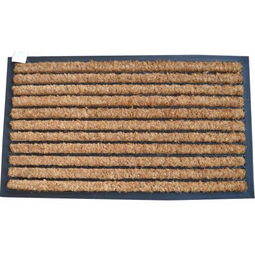 Coir fiber door mat with waterproof PVC base, 70 x 40cm, stylish & durable for effective dirt trapping.