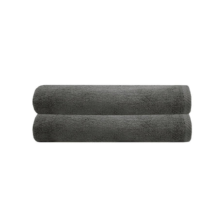 Luxurious charcoal bath towels, soft cotton, oversized (68x137cm), durable, perfect for home or hospitality, set of 2.