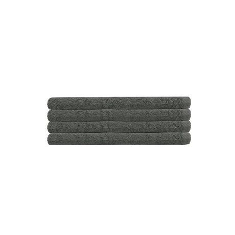 Elegant charcoal hand towels in a 4-pack, crafted from soft, durable cotton, perfect for everyday use and stylish bathrooms.