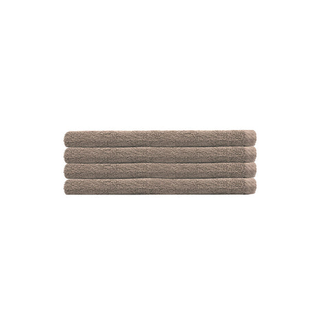 Chateau 4-pack hand towels in latte, 100% cotton, soft, durable, elegant, and ideal for everyday use.