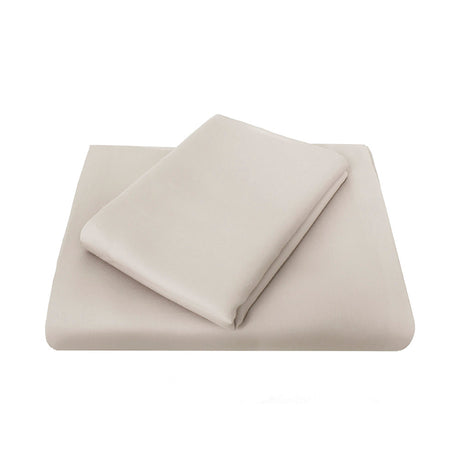 Luxurious Chateau Mocha fitted sheet for double beds, crafted from soft cotton-polyester blend with elasticized edges for a secure fit.