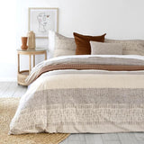 Bambury King Single Duvet Cover Set in Sand features a stylish Darlington design, perfect for comfort and easy care.