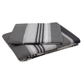 King Duvet Cover in Indiana Grey by Bambury featuring elegant horizontal stripes and envelope-style opening for easy care.