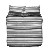 Indiana Grey Quilt/Duvet Cover Set for single bed featuring horizontal stripes, durable cotton blend, and envelope-style opening.