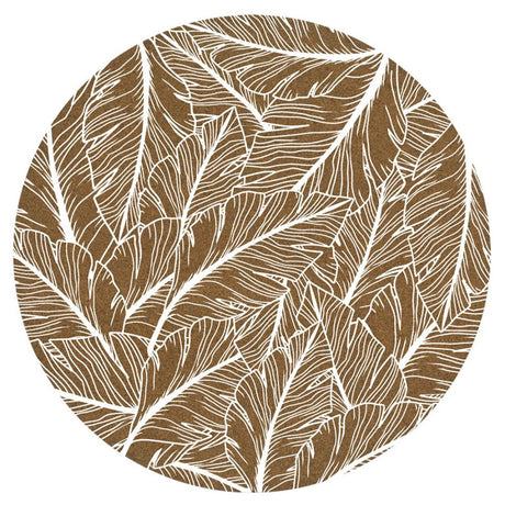 Cork placemats with botanical print, 30 cm diameter, heat resistant, eco-friendly, set of 4, perfect for stylish dining.