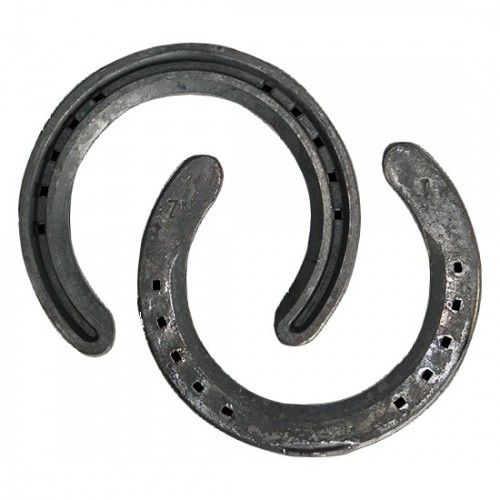 Concave N.Z. Size 3 horse shoes, crafted from steel for superior grip, safety, and hoof health in equestrian sports.