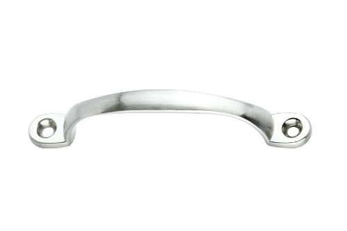Satin nickel single hole drawer pull handles, 110mm centers, stylish zinc design for modern home decor upgrades.
