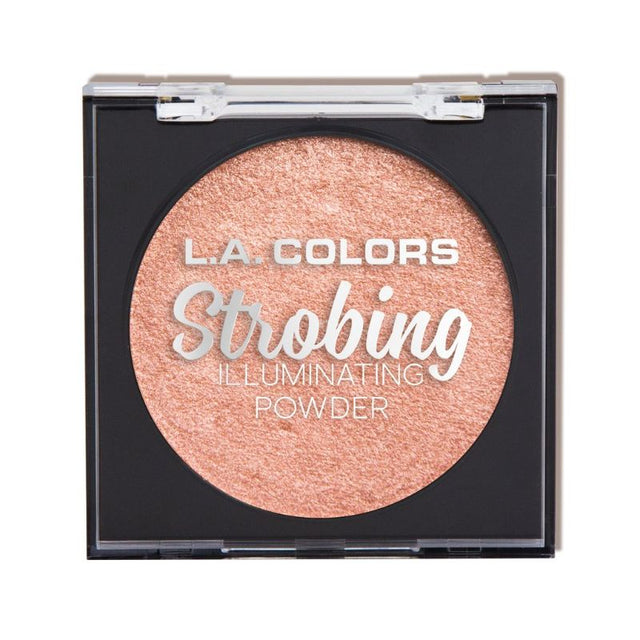 Baked highlighting powder in mirrored compact, providing sun-kissed glow for flawless, radiant skin.